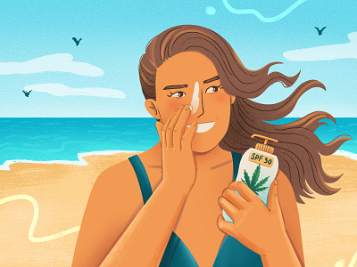 Sunscreen 2d illustration beach character character design characterdesign cream illustration spf summer summertime sun sunscreen