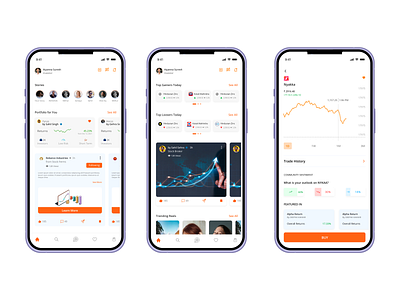 Social Trading App UI/UX Design 3d appdesign branding graphic design mobileapplication motion graphics socailapp social trading app social trading app uiux design ui