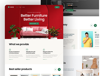 Furniture Landing Pagae Design. app designe branding design figma figma design furniture design illustration interactive designe interior design landing page design product designe ui uxui design web designe website design