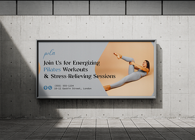 Pola Pilates Branding Billboard billboard branding graphic design minimal pilates