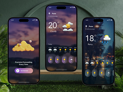 Weather Forecasting App UI/UX Design animation design desire agency forecast graphic design metafic mobile application ui uiux design weatherapp web