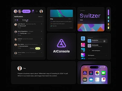 AIConsole. AI Integration for Next-Gen Enterprises. ai branding chatgpt motion graphics ui