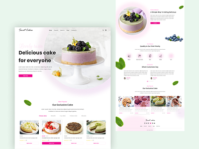 Online Cake Selling Website Design cake design home page landing ui ux web design