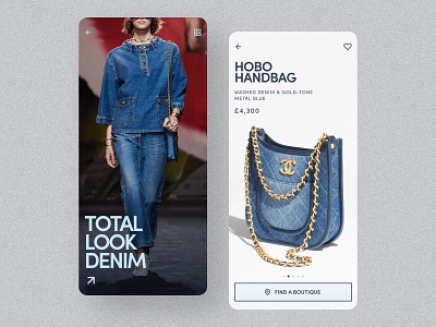 Chanel iOS App for Handbag Collection appinspiration appui design fashionapp fashiondesign fashiontech fashionux flat iosapp iosdesign landing mobilefashion typography ui uifashion ux web