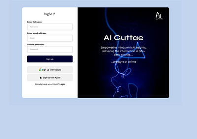 Sign Up Page (AI Guttae) dailyui design figma mobile app ui user interface ux web design
