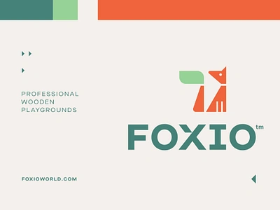 Foxio World animal brand children colorful education feng shui fox geometry happy kids logo montessori playground toy wise wood