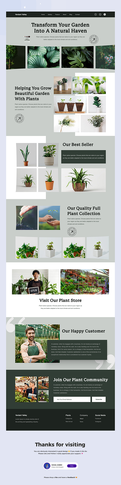 Plant Landing Page figma landing page plant landing page ui uxui web design