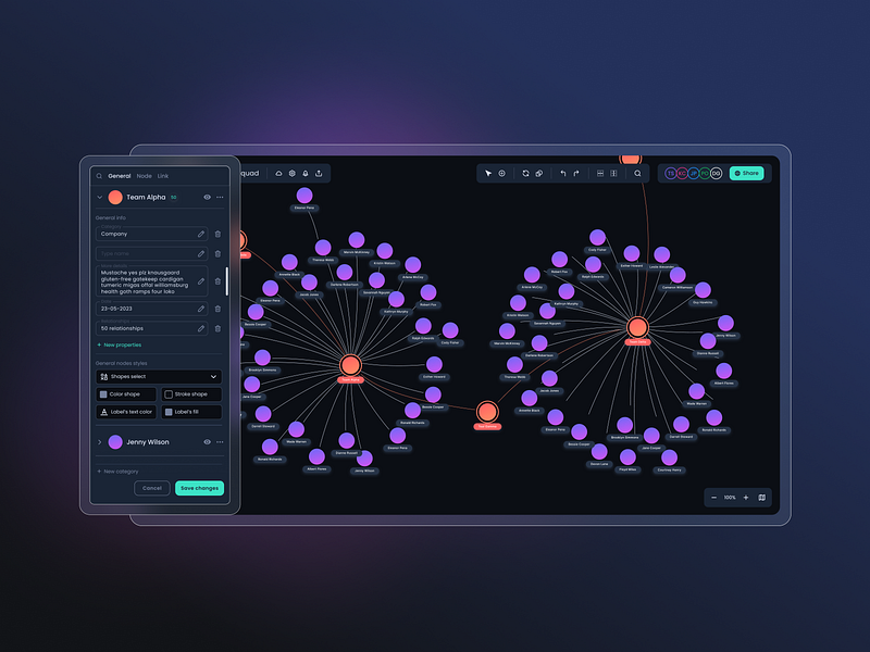 Neo4j graph database editor example @app data management data visualization database application database editor database modeling app graph database graph model knowledge graph knowledge graph development product design ui