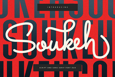 Soukeh Script Sans Serif Font Duo animation branding design font fonts graphic design illustration logo nostalgic