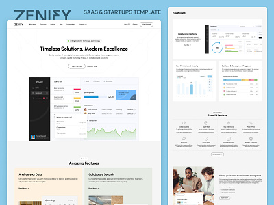 Zenify - Startup Website Template business creative dashboard landing landing page marketing saas software startup