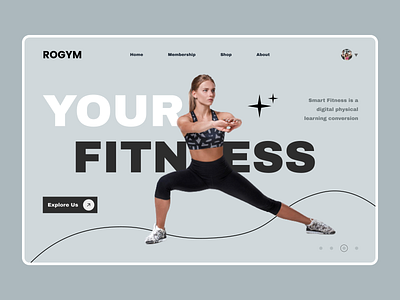 GYM Website Landing Page Hero Section Design app branding design ecommerce graphic design gym illustration landing page logo saas site typography ui ux vector web