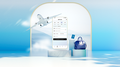 Swile Travel plane 3d architecture blue branding cinema4d gradient mobile passport plane redshift travel zen