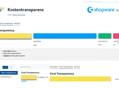 Kostentransparenz/Cost Transparency Shopware 6 Extension cost transparency ecommerce online shop open source software shopware shopware 6 shopware extension sustainability sustainablewebdevelopment transparency webdevelopment webshop