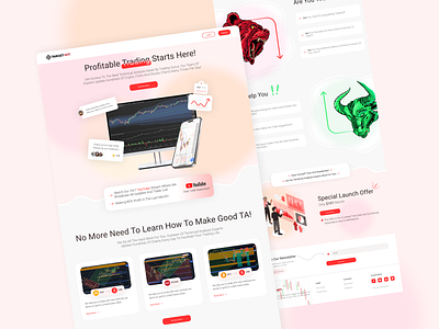 Target hit financial trading package landing page design fantasy financial graphic design landing landing page light light mode trading ui ux