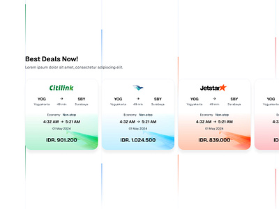 Flight Discount - Card UI booking card cards deal deals discount flight flights gradient gradients section ticket ui website
