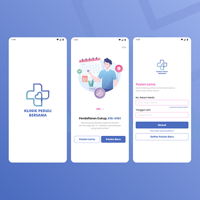 UI On Boarding at Clinic Health App clinic clinic app health hospital ui ui design ui health ui on boarding