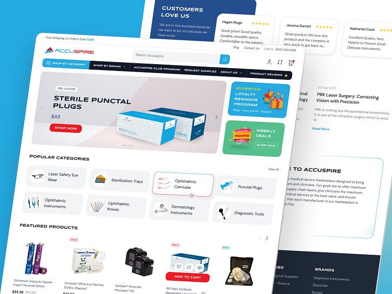 Surgical Supply Store: Custom E-commerce Design b2b b2c ecommercedesign healthcaremarketplace homepage design landing page medical store medicalsupplies onlineshopping store design ui uiux uiux design