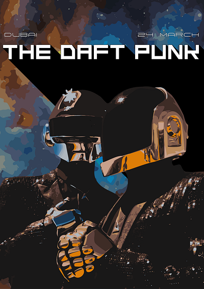 Daft Punk | Poster design concept daftpunk design graphic design illustrator poster ui