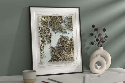 Vintage 3D Relief Maps 3d 3dmap blender photoshop poster relief