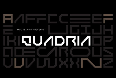 MBF Quadria display experimental font headline logo mbf quadria minimalist modern sans serif square title typeface