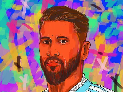 Digital Illustrations - Football Icons concept art football graphic design illustration manchester united photoshop real madrid sergio ramos
