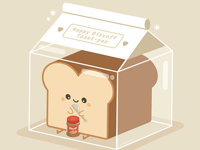 Happy Biscoff Toast biscoff branding character childrens illustration cute design digital drawing food graphic design happy illustration illustrator vector