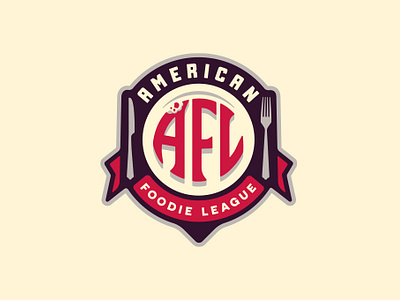 American Foodie League branding custom illustration lettering logo script sports vector