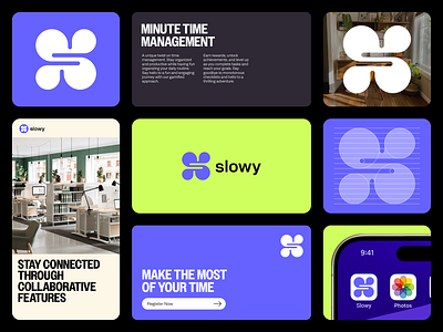 slowy logo and branding app icon branding graphic design logo minimalist purple visual identity
