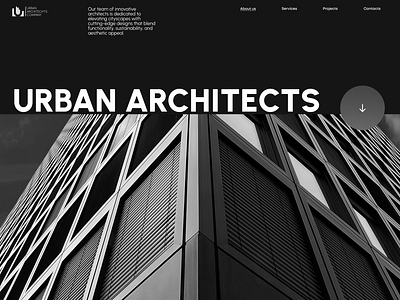 Hero page for an architectural company branding design graphic design illustration logo typography ui ux vector web design