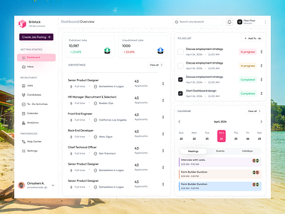 Brilstack - An HR Recruitment System ai applicant tracking crm dashboard hr hr dashboard hr system job listing management payroll recruitment saas to do web app