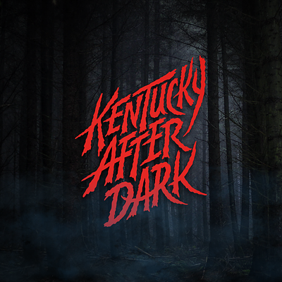 Kentucky After Dark blood bloody branding dark haunted horror kentucky lettering logo logotype scary slasher tourism typography
