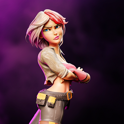 Niran - 3D Character 3d animation blender character cyberpunk fight girl