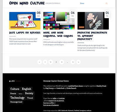 Open Mind Culture Blog blog theme design ui web design webdesign webdevelopment weblog wordpress wordpress theme