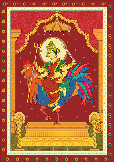 Indian Gods in Orissa Pattachitra - Indian Art Form digital illustration indian art indian goddess indian painting lord shiva