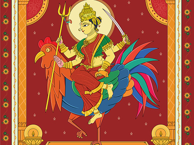 Indian Gods in Orissa Pattachitra - Indian Art Form digital illustration indian art indian goddess indian painting lord shiva