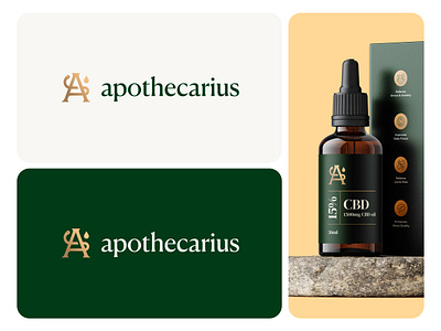 Apothecarius CBD - Logo + Packaging Design abstract apothecary brand identity cannabis cannabis logo cannabis packaging cbd cbd logo cbd logo design cbd oil cbd packaging letter logo logo design modern pharmacy pharmacy logo