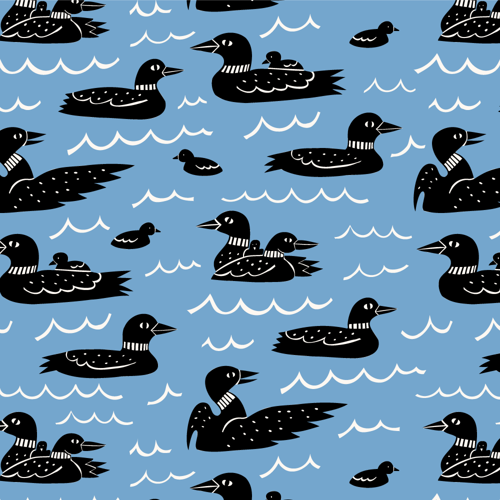 Surface Pattern Design graphic design ipad lake loons minnesota minnesota lakes mn pattern design repeat pattern surface design