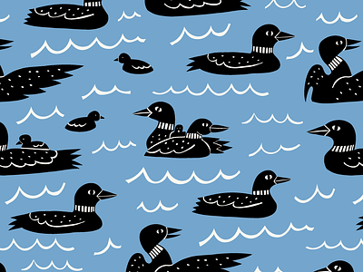 Loons on the Lake graphic design ipad lake loons minnesota minnesota lakes mn pattern design repeat pattern surface design