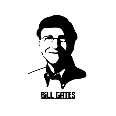 Minimalist avatar Bill Gates. animation graphic design vector art