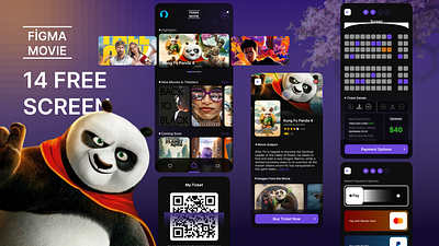 Movie Ticket Purchase Mobile APP - Free Desing cinema app cinema ticket app home page mobile mobile design mobile home page movie app movie stream app qr scanner reservation reservation mobile app seat buying app seat choice ticket app ui