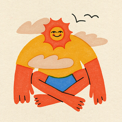 ☀️☀️☀️ art character drawing fun illustration procreate sun texture