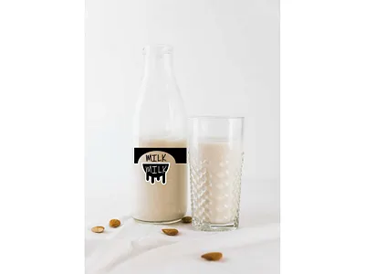 milk glass branding graphic design logo logomilk