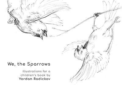 We, the Sparrows book children drawing illustration ink