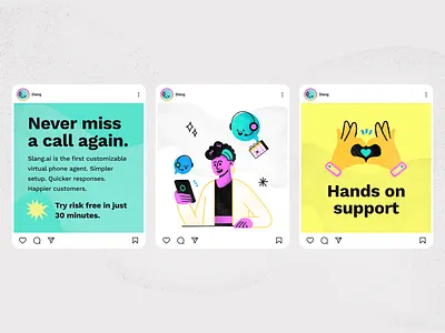 Slang AI social cards ai saas