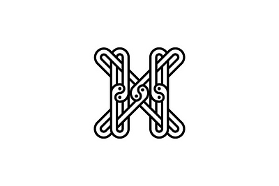 Letter Xh Hx Yin Yang Logo alphabet