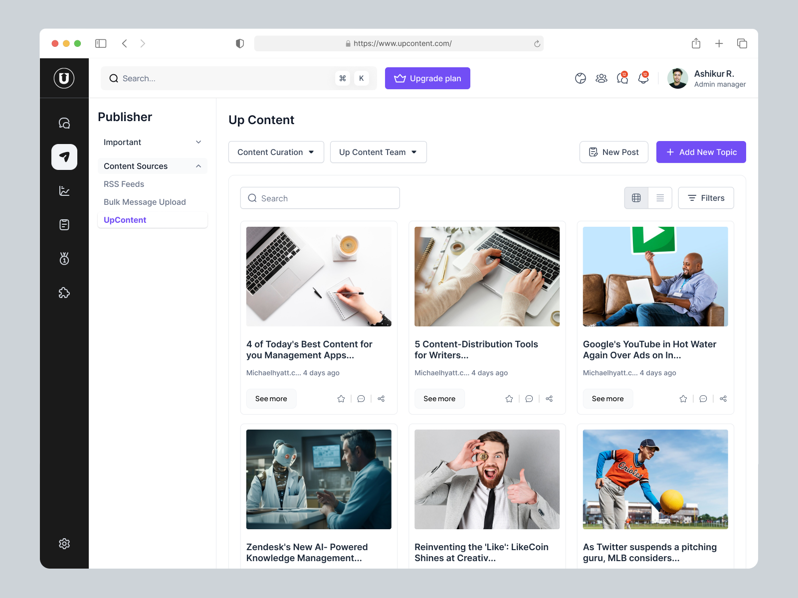 Upcontent SaaS Redesign and Enhance UX Improvement clean ui content dashboard dashboard enhance good ux improve navigation improvement minimal design modernized design redesign revamp saas saas redesign ui design upcontent user friendly design ux