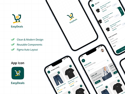 EasyDeals E-Commerce app ui #daily_ui appdesign branding design digitaldesign ecommerceplatform ecommerceui mobile mobileappdesign onlineshopping productdesign shoppingapp ui uiinspiration userexperience