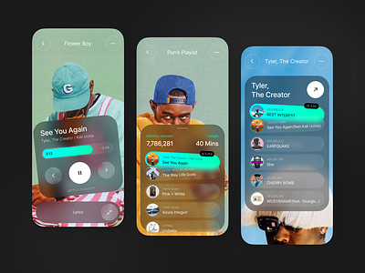 Music App app design hip hop mobile music ui