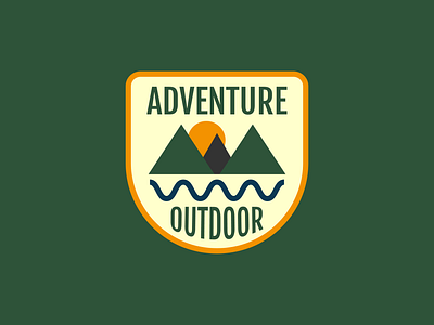 Adventure Outdoor adventure apparel badge badge design graphic design green logo logo design mountain outdoor sun tshirt vintage