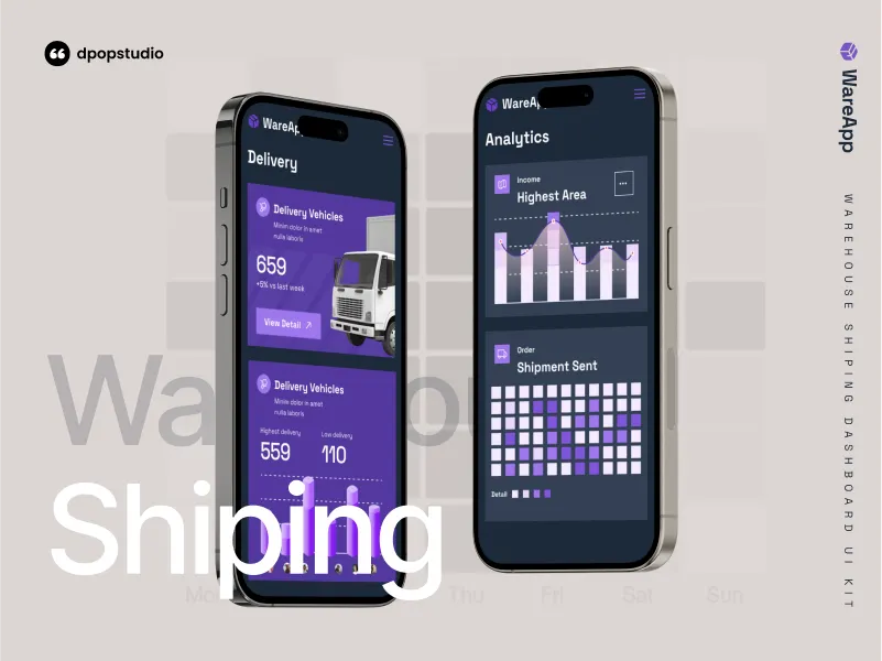 Innovative Warehouse Website Design: WareApp Shipping Dashboard UI Kit